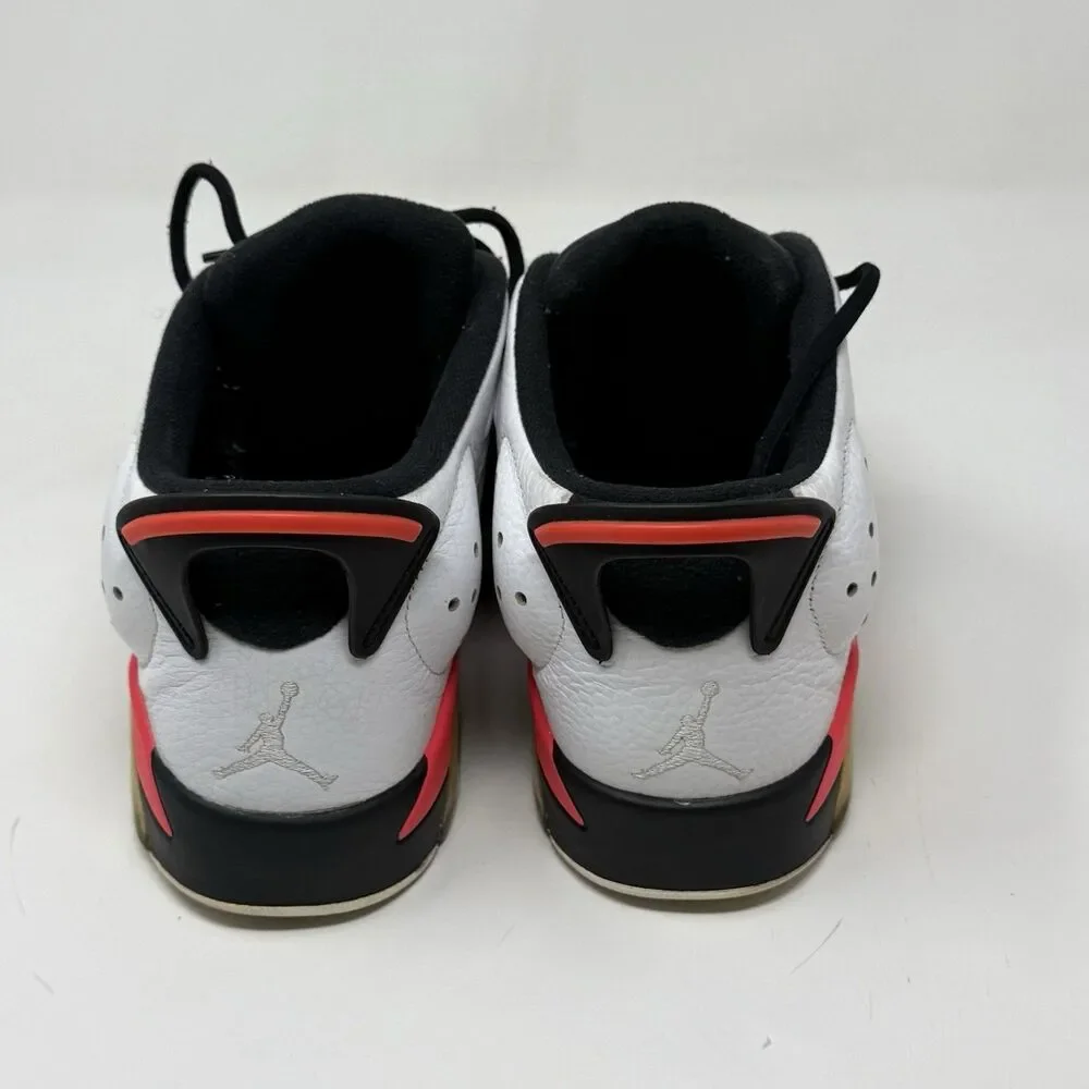 Nike Air Jordan 6 Retro Low Sneakers Shoes Mens 10.5 White Infrared Black 304401